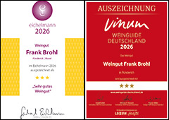 Auszeichnungen Weingut Brohl 2026 von Vinum und Eichelmann